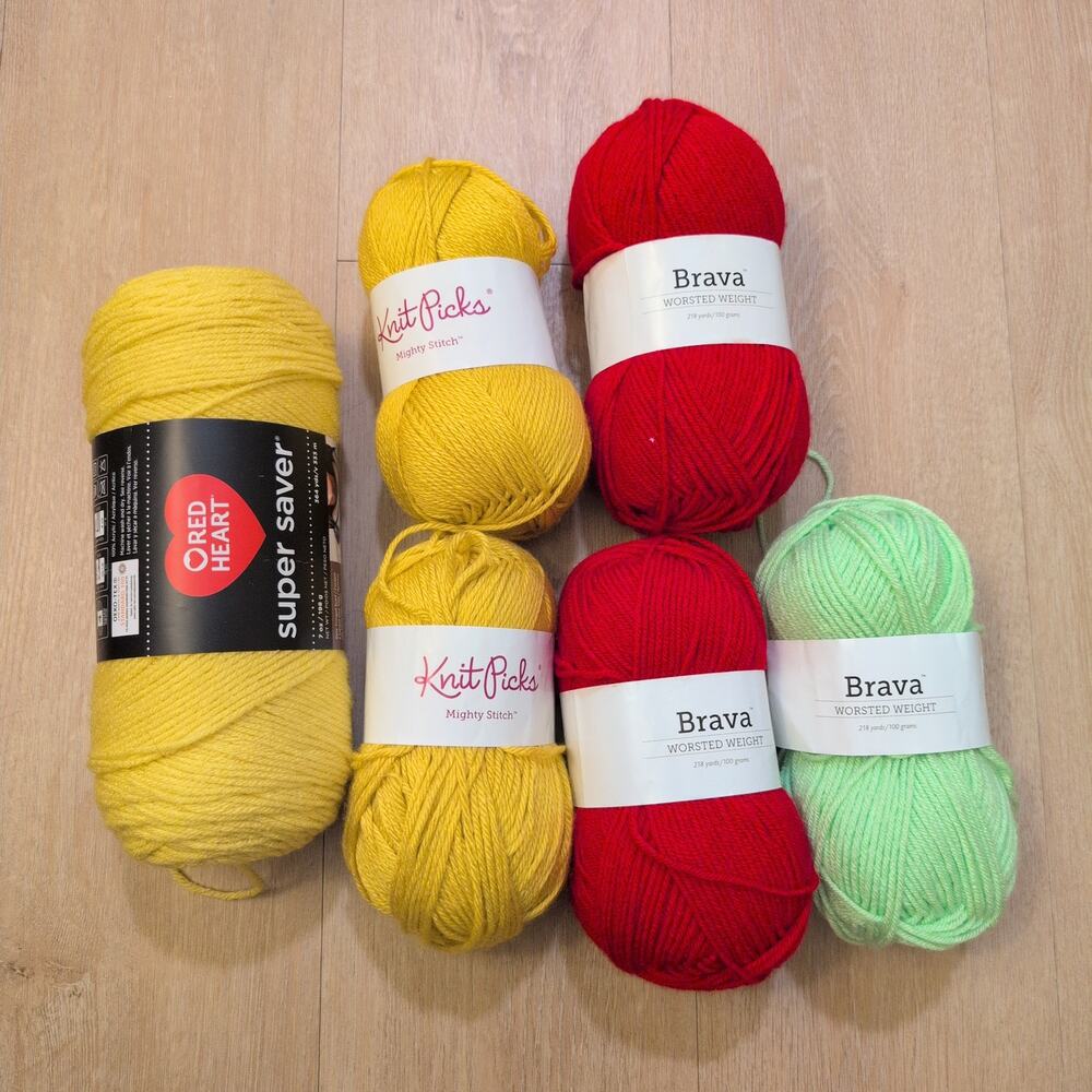 Brava Knit Picks Worsted Weight Yarn Acrylic Super Wash Wool Mix Lot of 6 Skeins